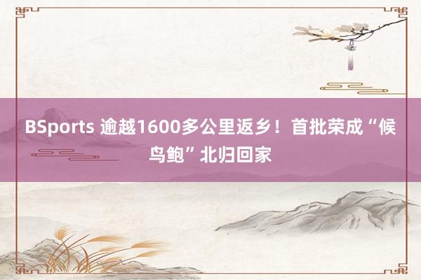 BSports 逾越1600多公里返乡！首批荣成“候鸟鲍”北归回家