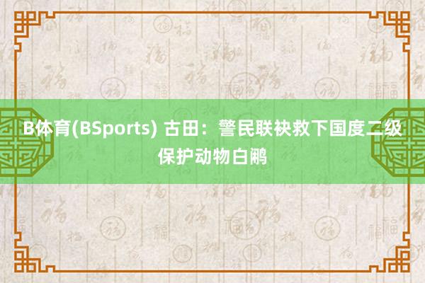 B体育(BSports) 古田：警民联袂救下国度二级保护动物白鹇