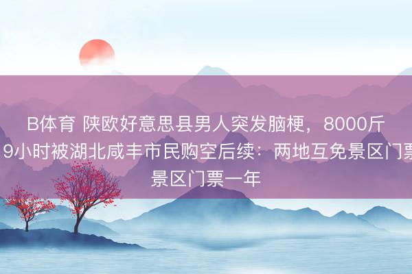 B体育 陕欧好意思县男人突发脑梗，8000斤苹果19小时被湖北咸丰市民购空后续：两地互免景区门票一年