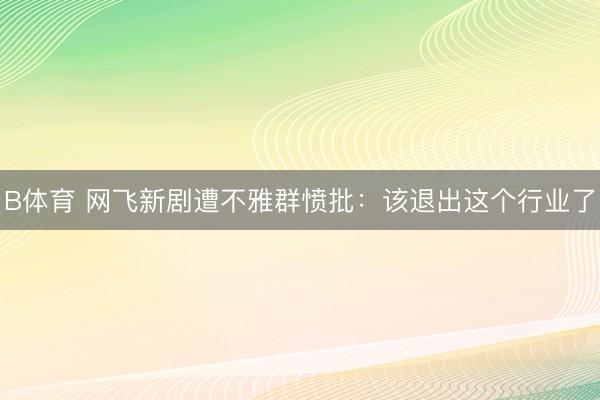 B体育 网飞新剧遭不雅群愤批：该退出这个行业了